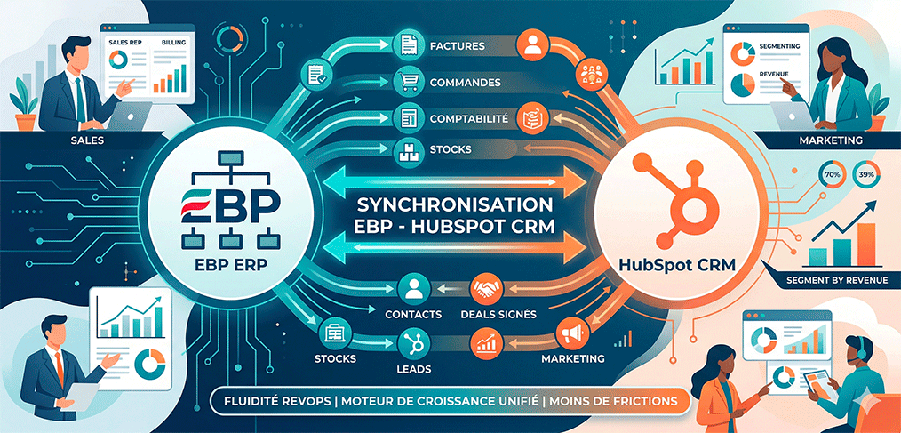 Synchronisation EBP HubSpot avec Okédito