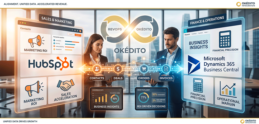 Synchronisation Microsoft Dynamics Business CEntral HubSpot avec okédito